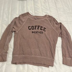 Loose coffee weather crew neck sweater